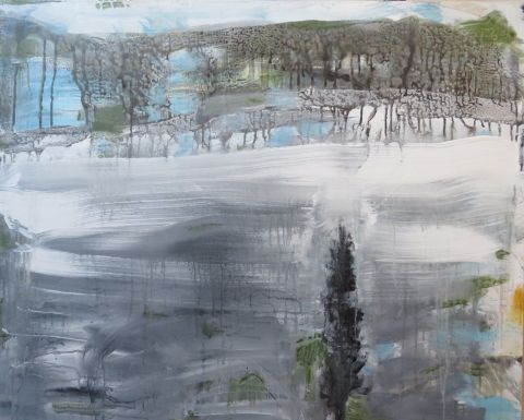 T.W.Margue 82X100cm Technique mixte  Menace